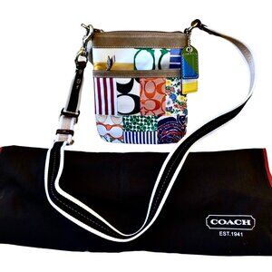 Coach Hampton Patchwork Logo Y2K Crossbody Bag Messenger New Sleeper Bag